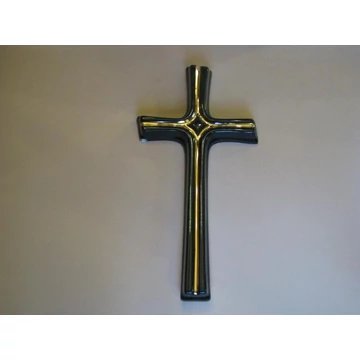 Fekete porcelán kereszt arany díszítéssel