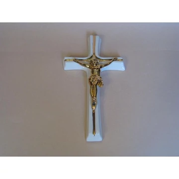 Fehér porcelán kereszt arany korpusszal