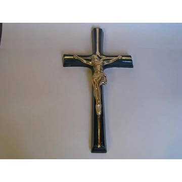 Fekete porcelán kereszt arany korpusszal